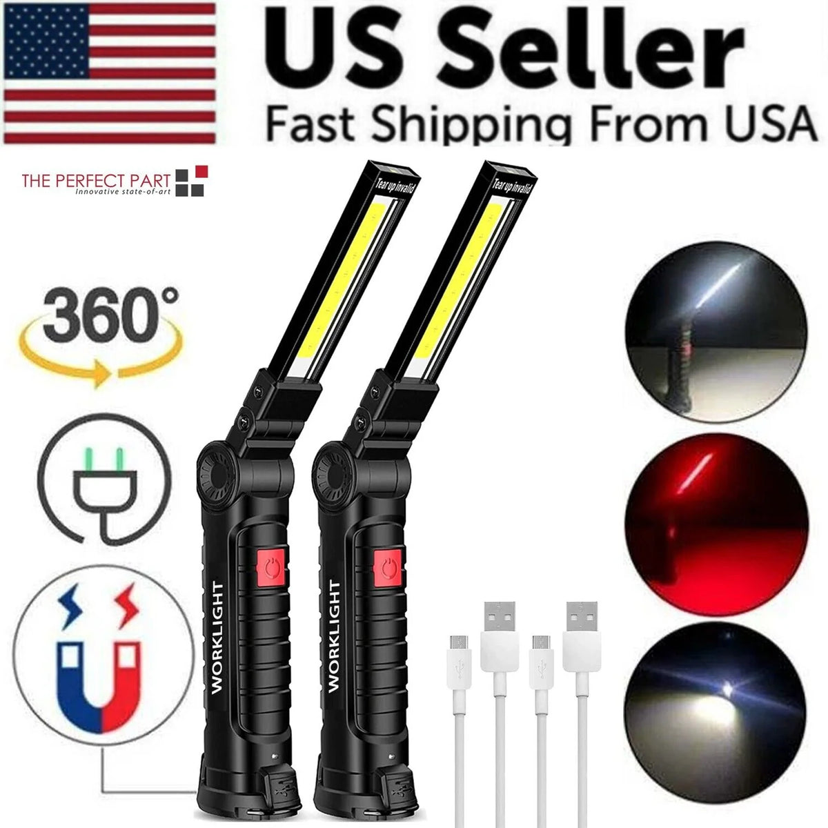 Rechargeable magnetic LED work light