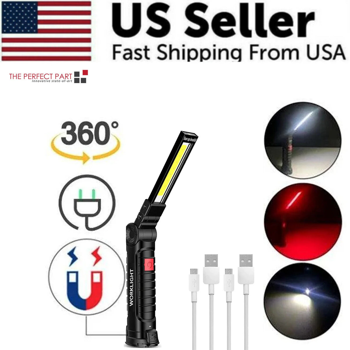 Rechargeable magnetic LED work light