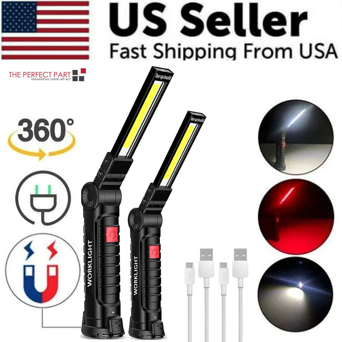 Rechargeable magnetic LED work light