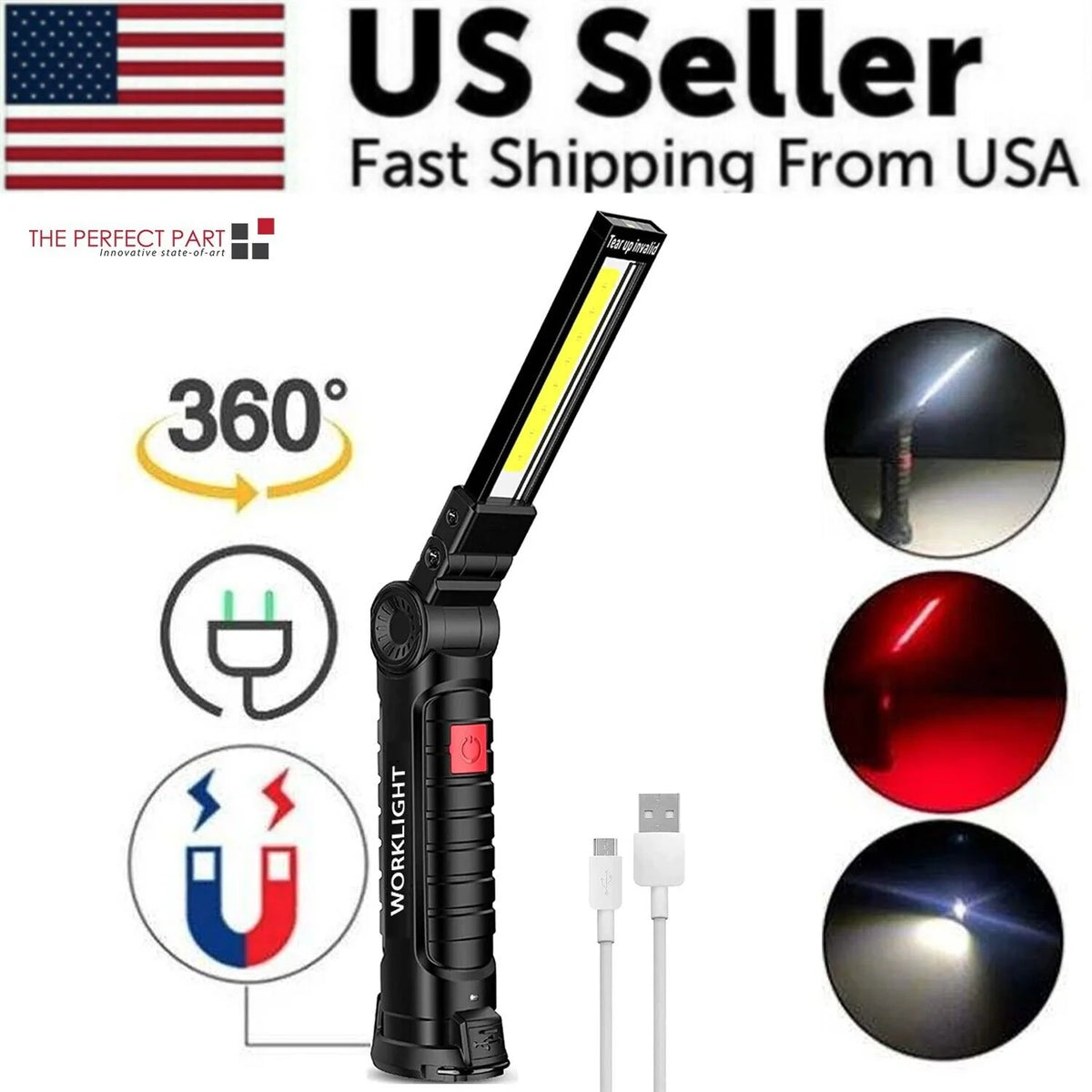 Rechargeable magnetic LED work light