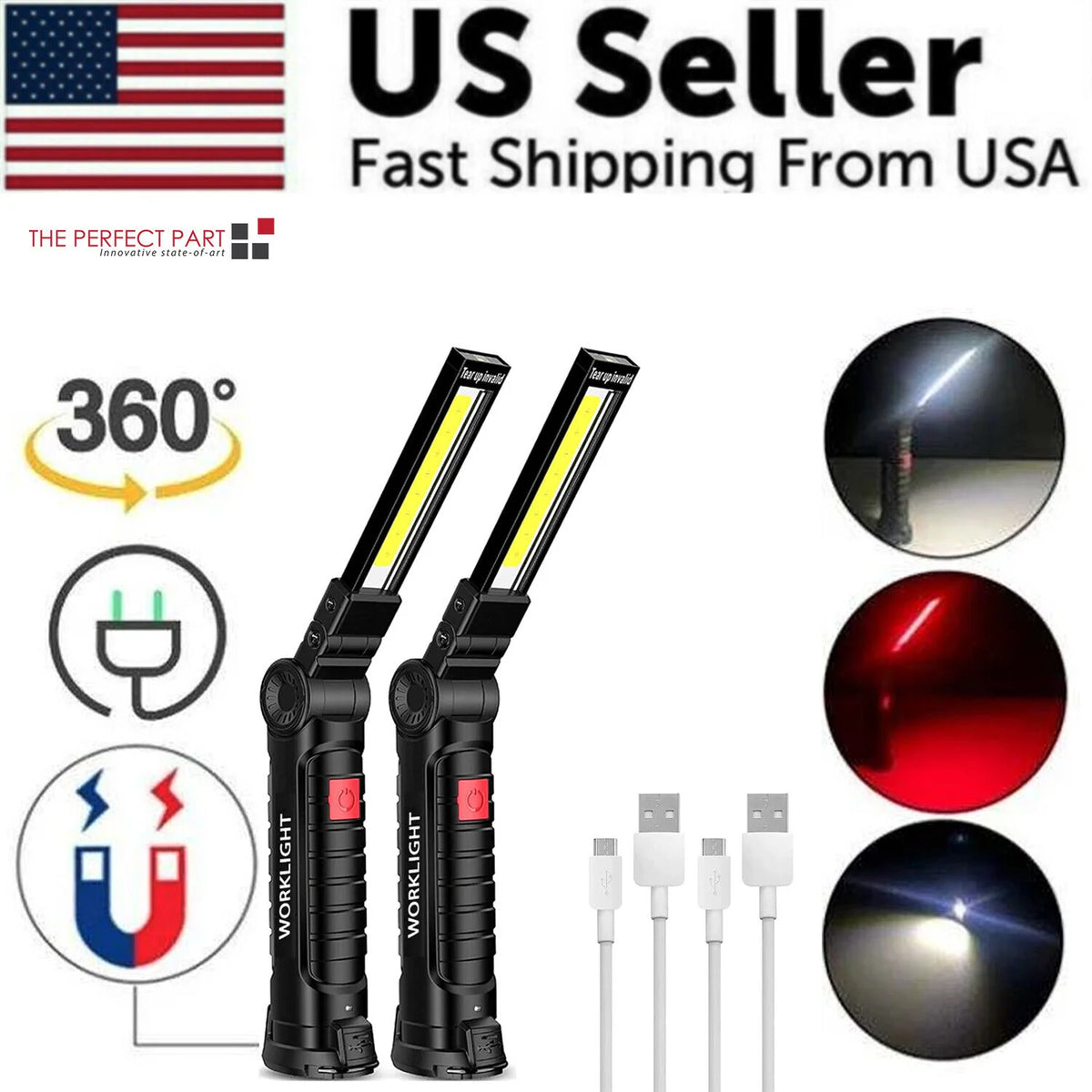 Rechargeable magnetic LED work light