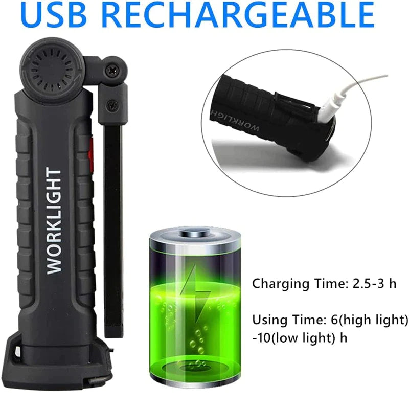 Rechargeable magnetic LED work light